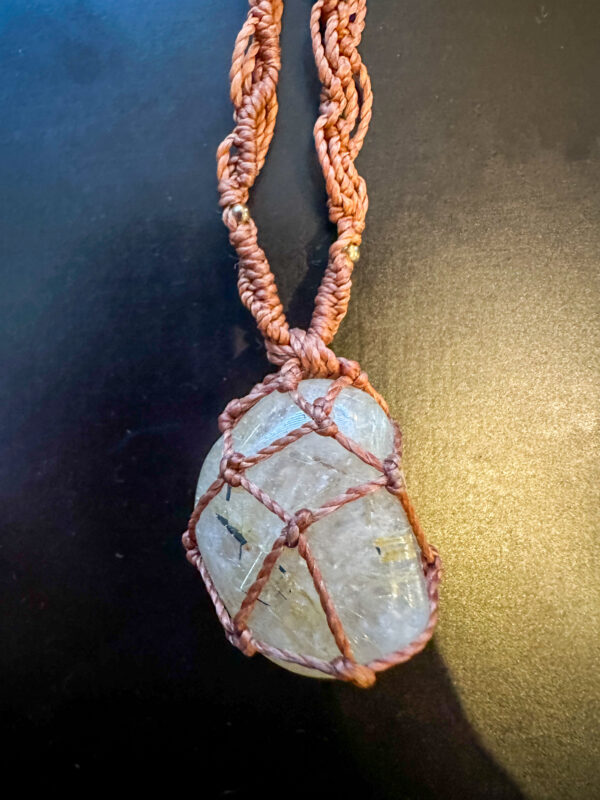 Hand-Knotted Crystal Pendant Necklace - Image 2